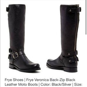 Black Frye boots tall women’s with buckles size 7